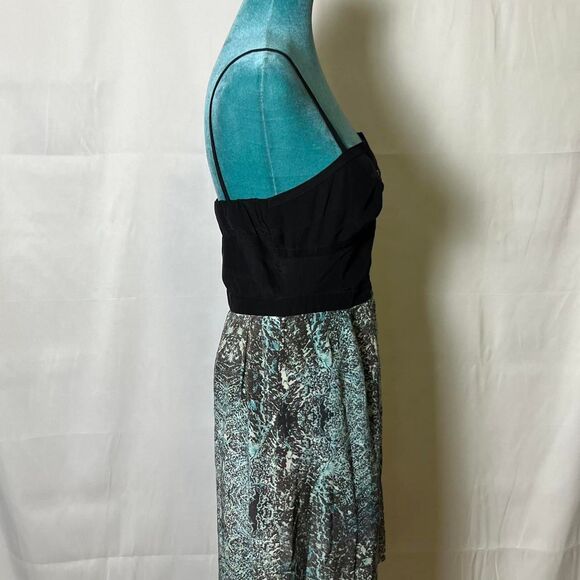 Vena Cava Women's Black and Blue Silk Dress luxe designer party - Picture 4 of 8